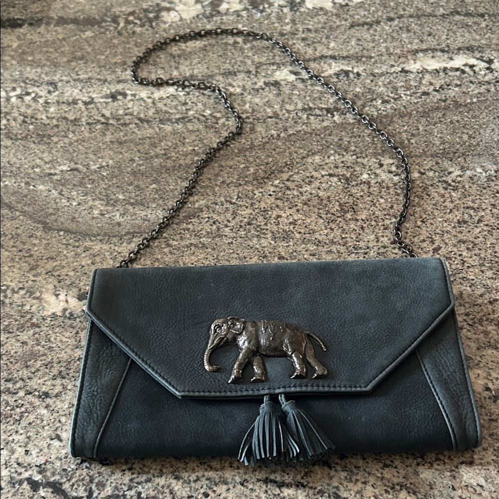 Deep Forrest Green Eddera Leather Elephant Embellished Bag Purse